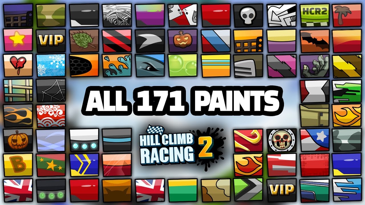 MAX NUMBER OF legendary paints HILL CLIMB RACING 2