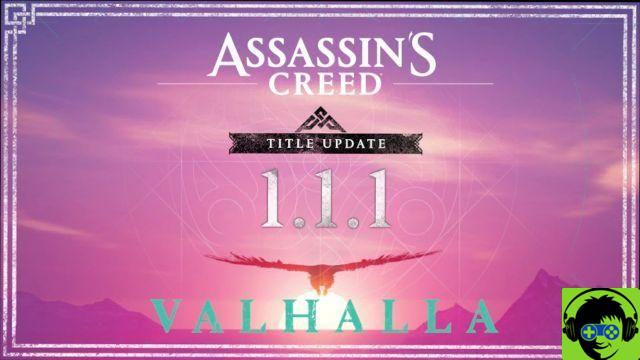 Assassin's Creed Valhalla Atualização 1.1.1 Notas de patch