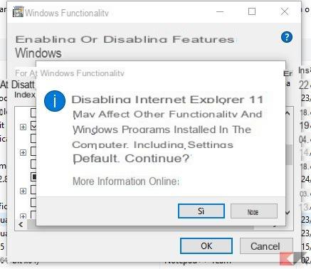 Disinstallare Internet Explorer da Windows 10 e 8.1