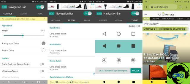 Customize and hide the Android navigation bar
