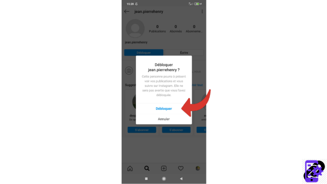 How to unblock an account on Instagram?