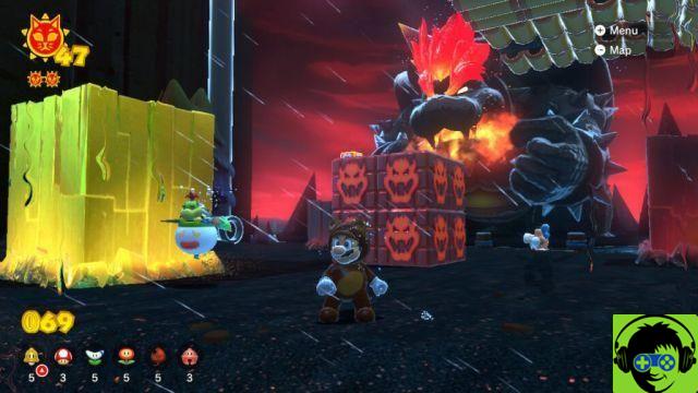 Super Mario 3D World: Bowser Fury - Como fazer todos os gatos brilharem | Guia 100% para Riskey Whiskers Island