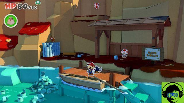 Paper Mario: The Origami King - Derrota al guardián | Recorrido por el santuario de agua vellumental