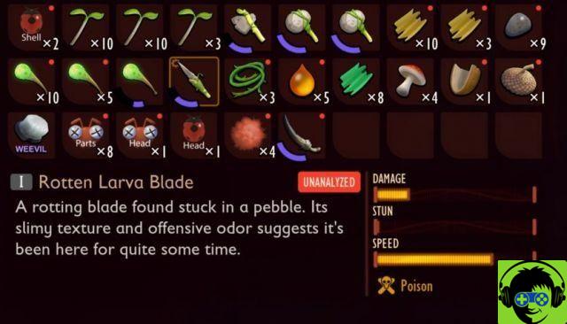Where to find the Rotten Larva Blade and get the Larva Blade recipe in Grounded
