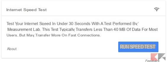 Google: prueba de velocidad directamente en la página de búsqueda