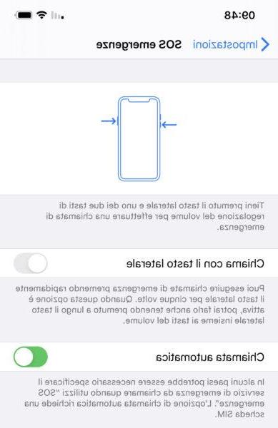 Attivare chiamata emergenza automatica su iPhone