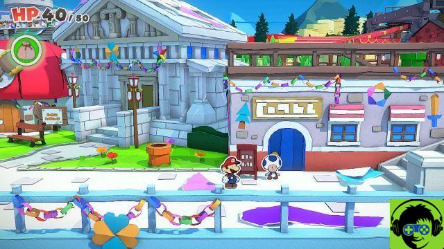 Paper Mario: The Origami King - Cómo desbloquear todas las tiendas en Toad Town | Accesorios, armas, campo de batalla y más