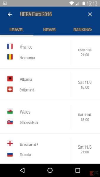 Euro 2016: all matches on Google Now