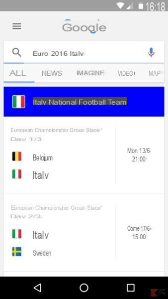 Euro 2016: todos los partidos en Google Now
