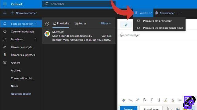 Como enviar um anexo por email no Outlook?