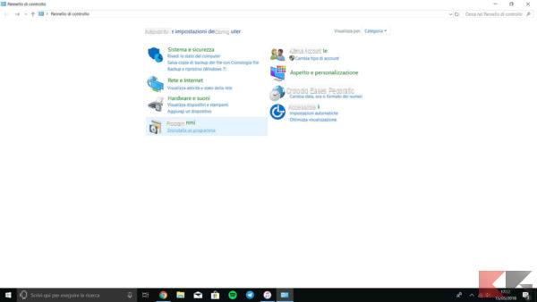 Come disinstallare programmi su Windows 10