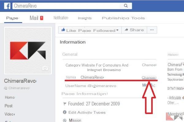 How to change your Facebook page name