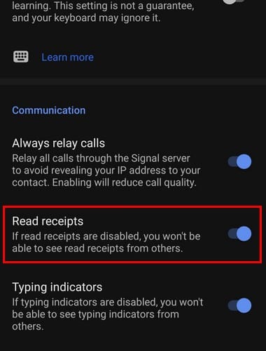 Signal: how to disable / enable read receipts