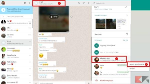 Add multiple administrators in a Whatsapp group