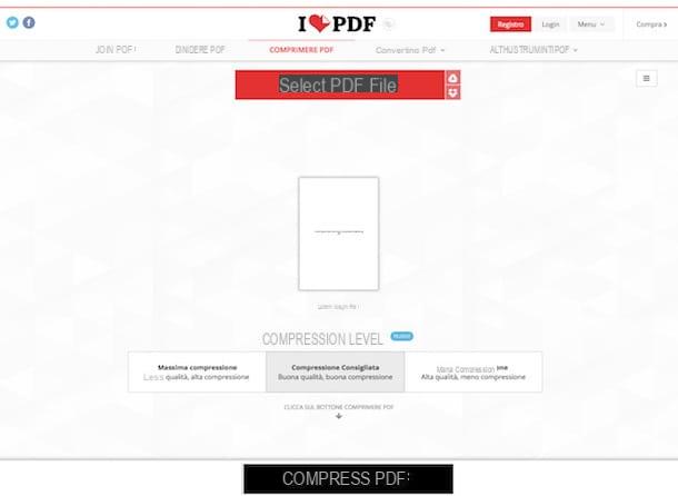 Come comprimere PDF online