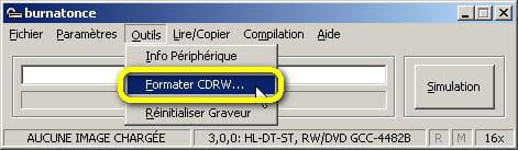 Grabación: borre un disco regrabable (CD-RW / DVD-RW / DVD + RW