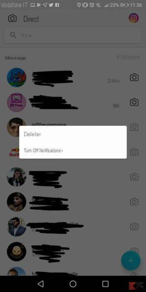 How to delete Instagram messages