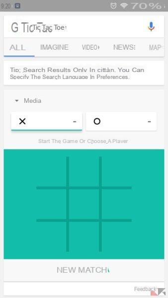 Google challenges you to play Tic-tac-toe and Solitaire