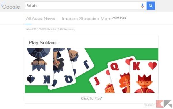 Google challenges you to play Tic-tac-toe and Solitaire