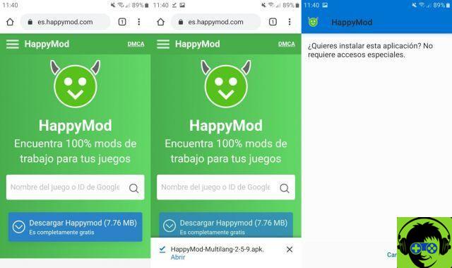 Happymod: download gratuito de milhares de aplicações e jogos Android modificados