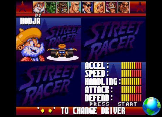 Cheats e códigos do Street Racer SNES