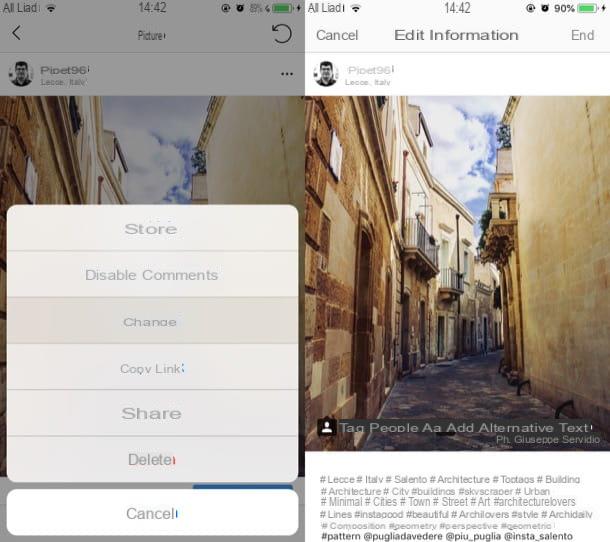 How to edit a photo posted on Instagram