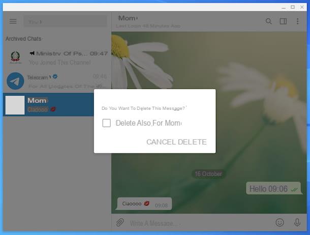 Come cancellare i messaggi su Telegram