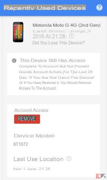 Account Google: come rimuovere – disassociare dispositivi