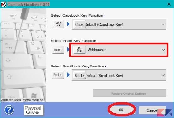 Change default keys on Windows