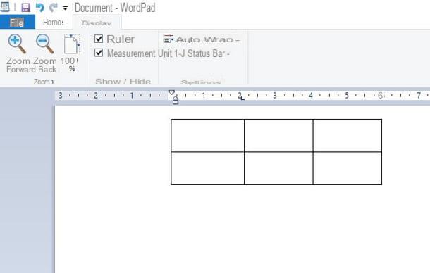 Comment faire un tableau sur WordPad