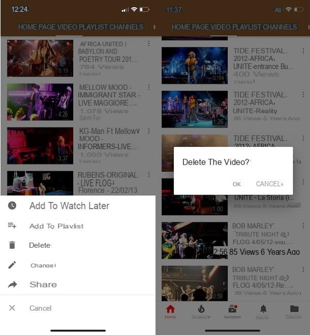 Come rimuovere video da YouTube