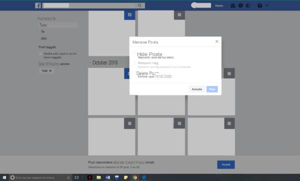 How to delete multiple Facebook posts at the same time