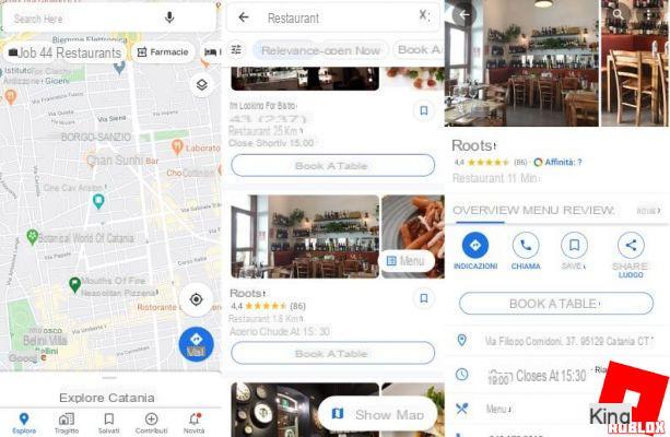 Pesquise restaurantes na área com o seu smartphone