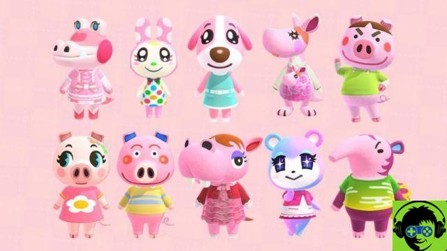 Tutti gli abitanti dei villaggi rosa in Animal Crossing: New Horizons