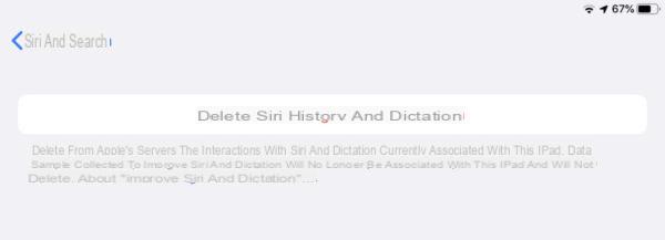 Delete Siri history on iPhone