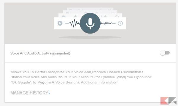 Come cancellare la cronologia delle ricerche vocali Google