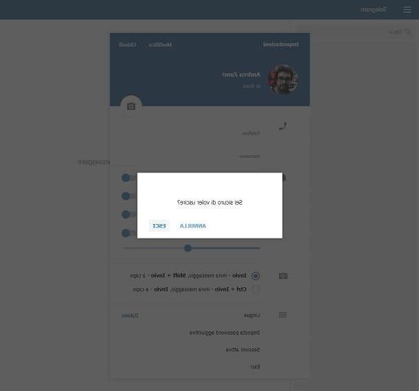Como sair do Telegram Web