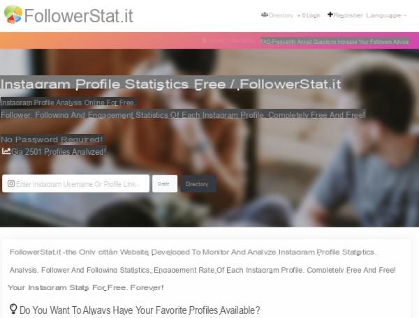 Followerstat.com, un excellent service pour ceux qui vivent sur INSTAGRAM Statistics and Insights