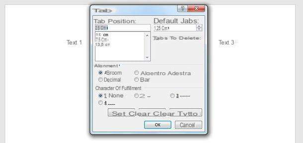 How to tabulate Word