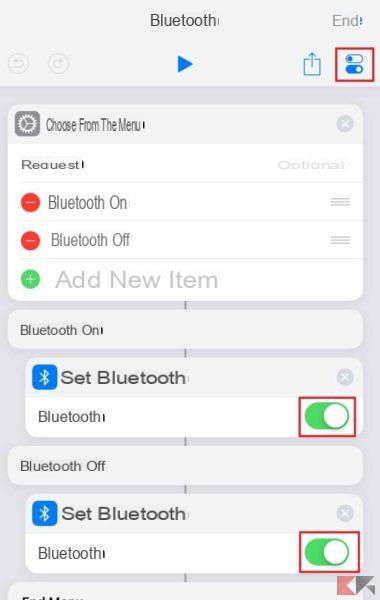 Disattivare Bluetooth e WiFi con shortcut Siri su iPhone e iPad