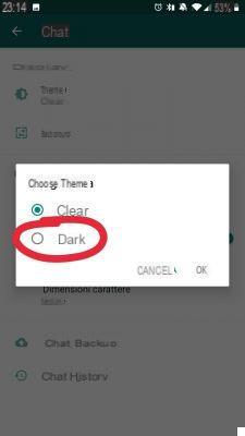 How to activate the Dark Mode (dark theme) on WhatsApp for Android