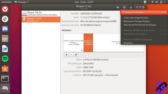 ¿Cómo formatear una unidad USB o un disco duro en Ubuntu?
