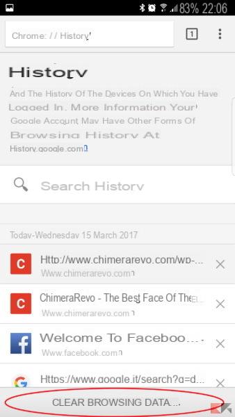 Come cancellare la cronologia Google Chrome