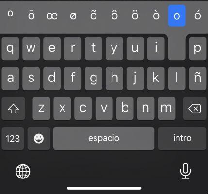 Symboles sur le clavier iOS
