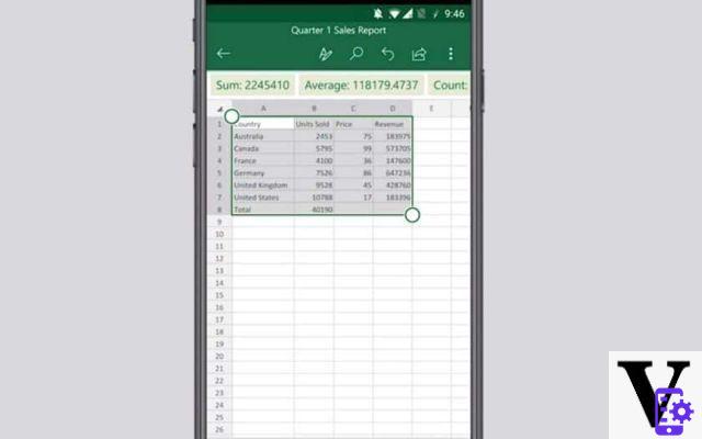 Excel on Android: you can now create tables from a photo