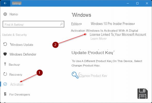 Come recuperare product Key Windows 10
