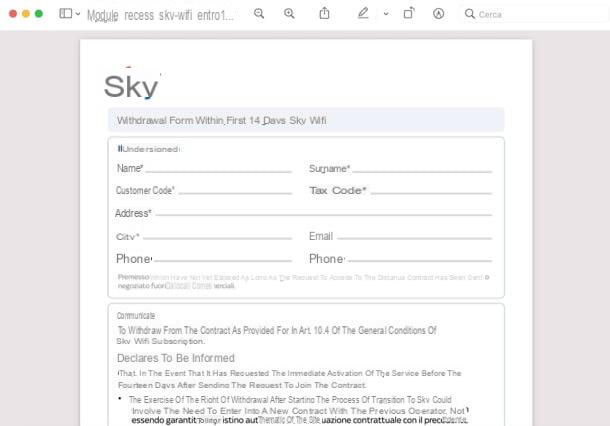 Formulaire d'annulation Sky PDF