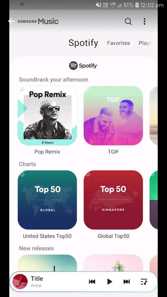 Samsung Music: Spotify agora está diretamente acessível no aplicativo