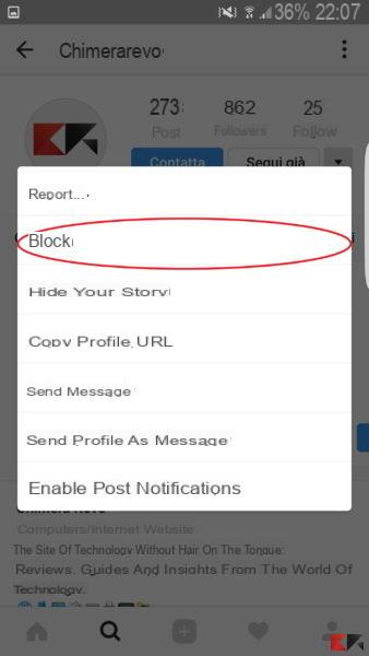 How to block a person on Instagram