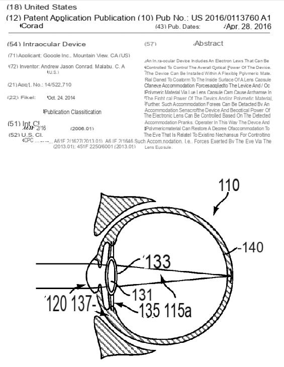 Google patenteia o olho biônico